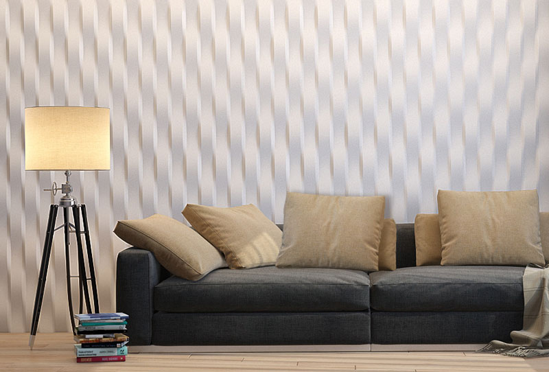 3D гипсовая панель Бриз в интерьере