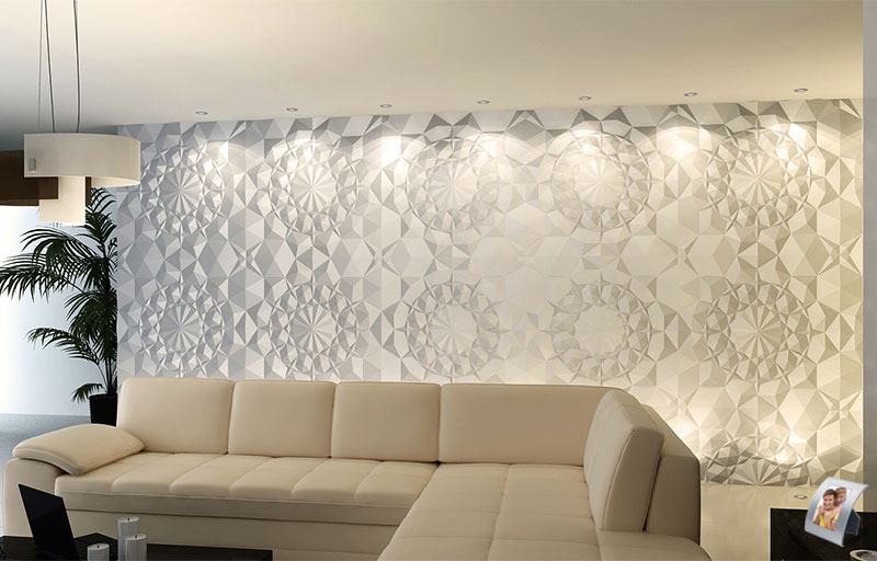 3D гипсовая панель Астра в интерьере