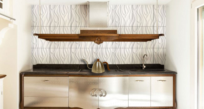 3D гипсовая панель Огонь в интерьере