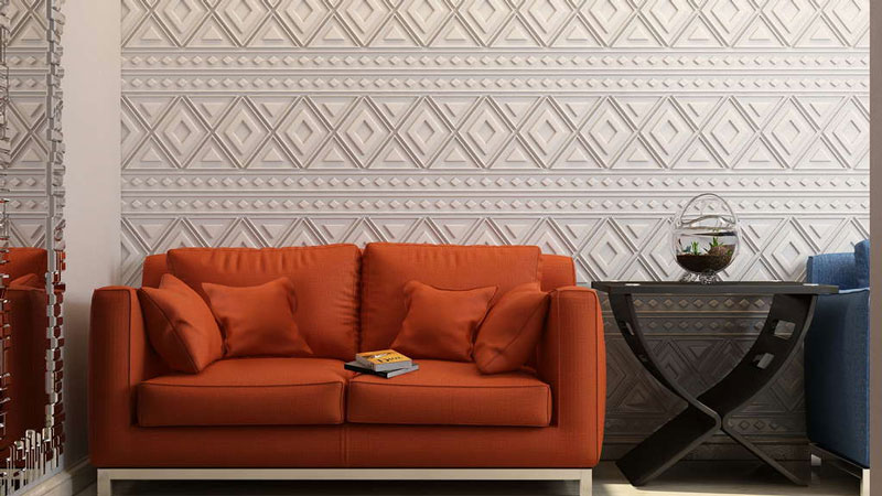 3D гипсовая панель Орнамент в интерьере