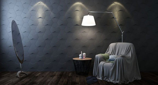 3D гипсовая панель Пента в интерьере