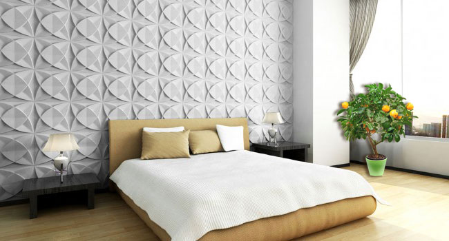 3D гипсовая панель Селли в интерьере