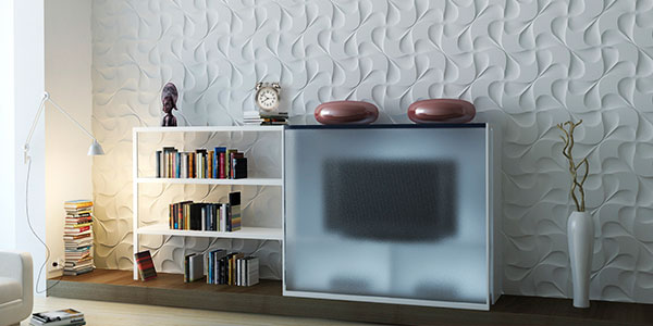 3D гипсовая панель Серпа в интерьере