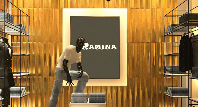 3D гипсовая панель Шпат в интерьере