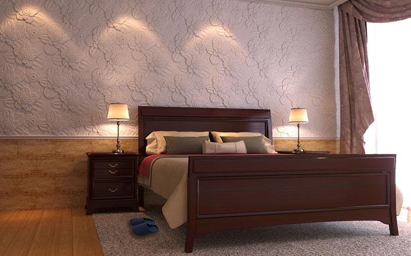 3D гипсовая панель Валенсия в интерьере