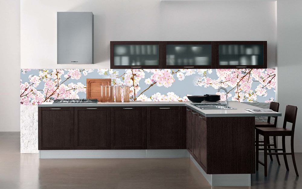 Фартук для кухни из МДФ akv06 в интерьере