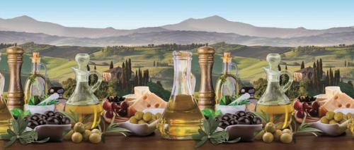 Фартук для кухни Оливки /Прованс 387