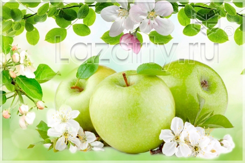 Защитное стекло Зеленые яблоки для кухни