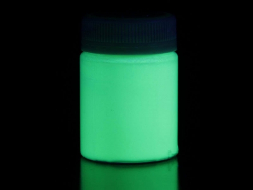 Светящаяся краска по ткани белая / бирюзовая