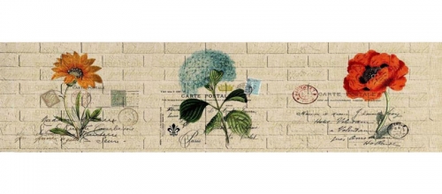 Фартук МДФ Почтовая карта с тиснением под кирпич