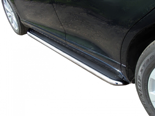 Пороги с площадкой 60,3 мм (нерж. лист) Land Cruiser "12