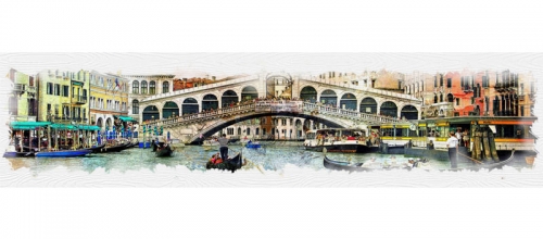 Фартук МДФ Мост с тиснением под дерево