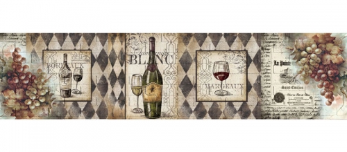 Фартук МДФ Белое вино с тиснением под кирпич