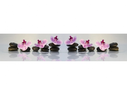 Фартук МДФ Лепестки на камнях