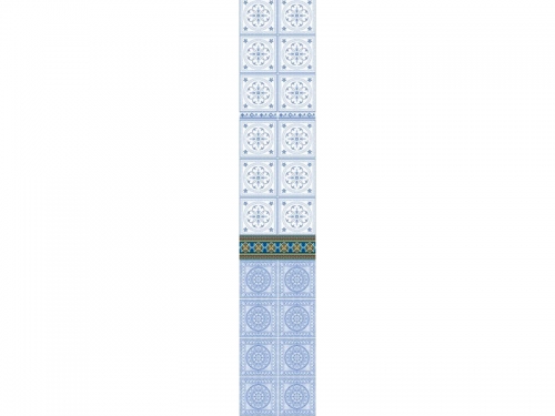 Панель ПВХ с фризом Восточная Мозаика синяя