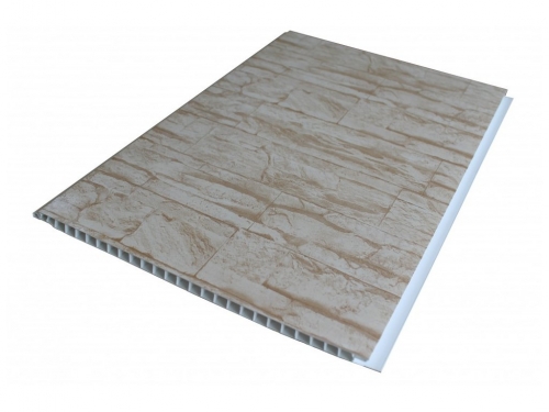Панель ПВХ Дикий камень карамель