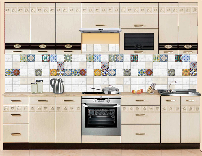 Фартук МДФ Мозаика цветная в интерьере