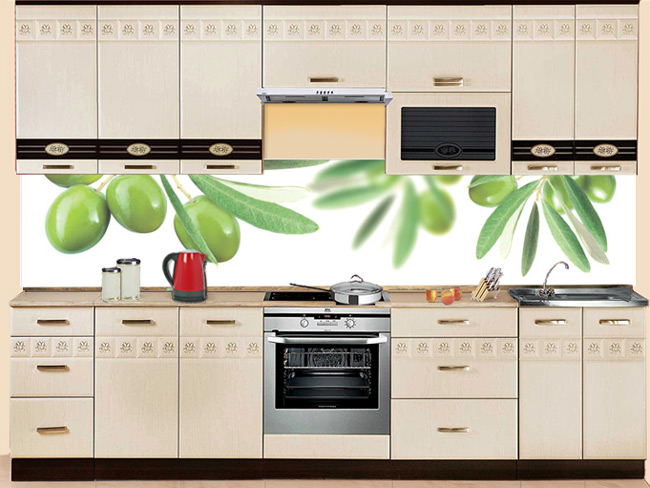 Фартук МДФ серии SP-153 с орхидеями в интерьере