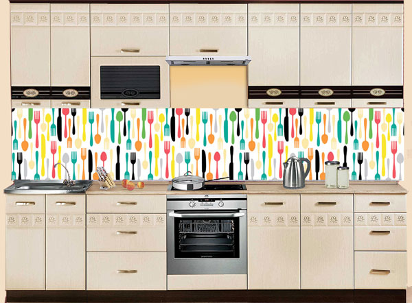 Фартук МДФ SP 165 с ложками в интерьере