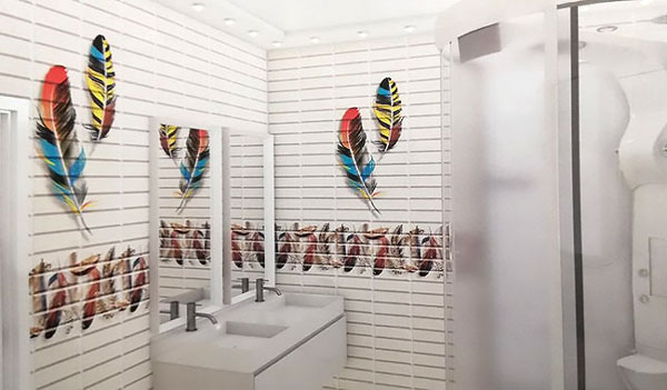 Панели ПВХ Юник Плюмаж в интерьере