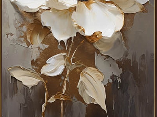 Панель ПВХ Панда Шампань (узор Шиповник) 