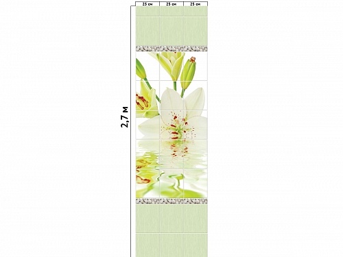 Панель ПВХ Novita Лилия грин Мадлен (узор)