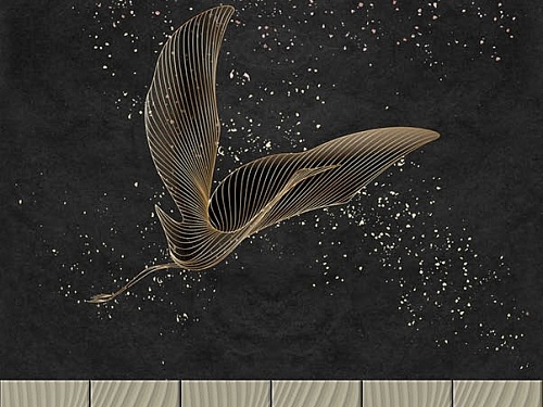 Панель ПВХ Панда Танец птиц (узор Полёт) из 6-ти штук