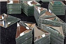 Плитка зеркальная квадратная серебряная матовая