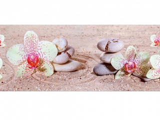 Фартук МДФ Орхидеи на песке