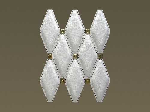 Белая обивка, с имитацией шва - настенная плитка