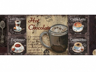 Фартук МДФ Кофе ассорти с тиснением под дерево