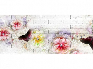 Фартук МДФ Бабочка с тиснением под кирпич