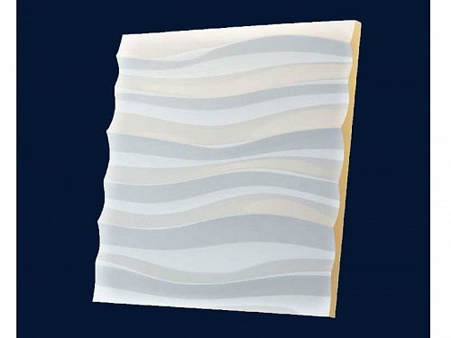 Панель 3D гипсовая Волна горизонтальная крупная