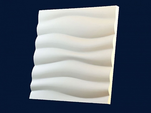 Панель 3D гипсовая Волна горизонтальная крупный рельеф